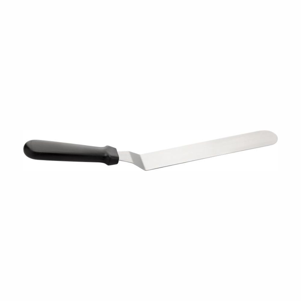 20CM CURVED SPATULA WITH A BLACK HANDLE