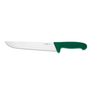 24CM BUTCHER KNIFE WITH A GREEN HANDLE